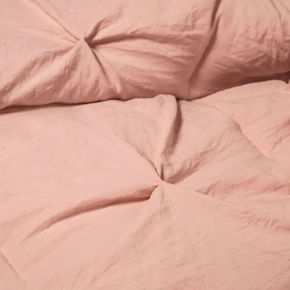 8pc King Pinch Pleat Comforter Set Blush - Polyester Machine Washable